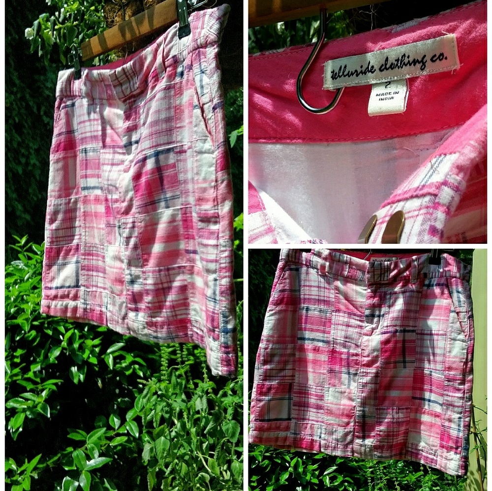 Telluride Clothing Company Pink Plaid Mini Skirt